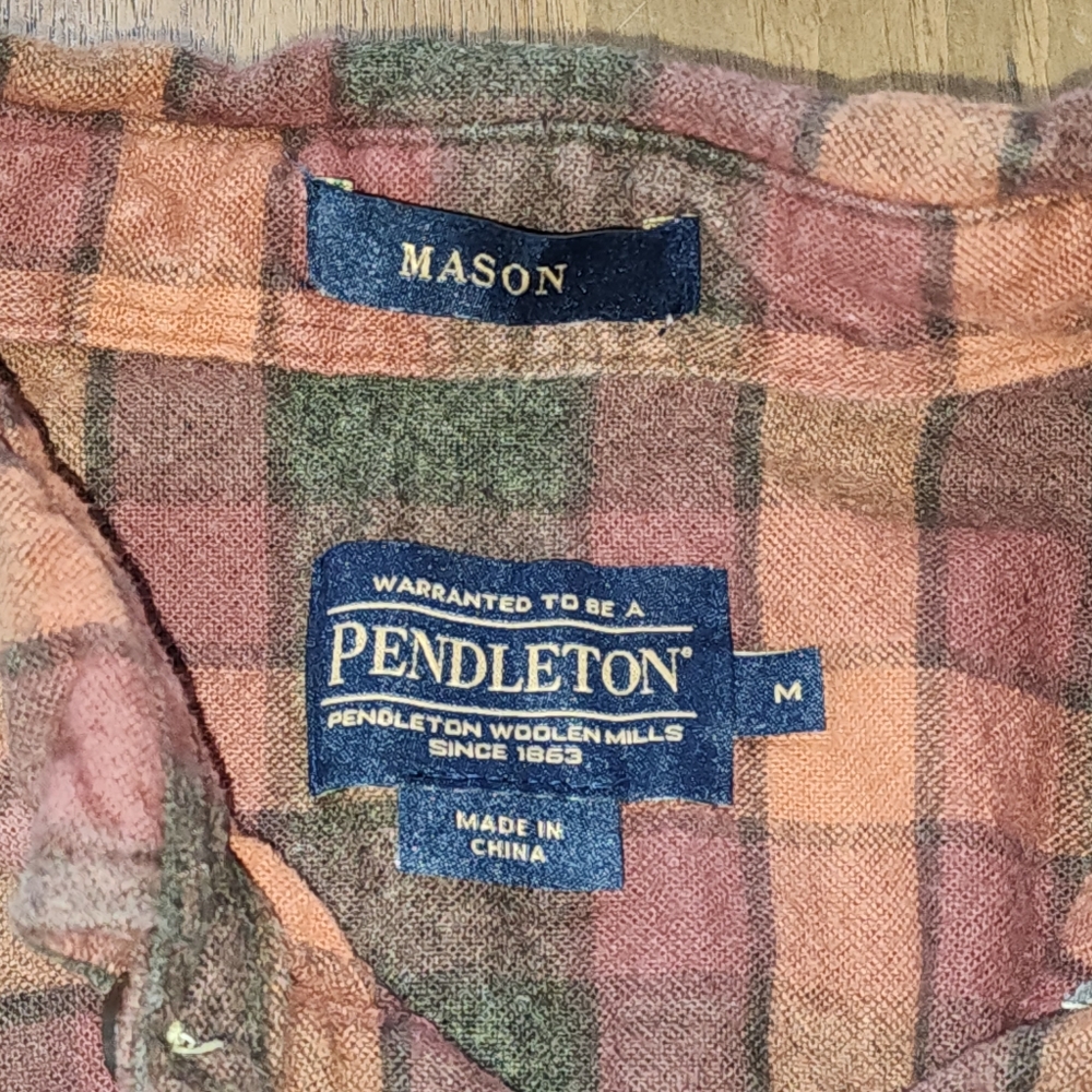Pendleton Button Down Plaid Flannel Shirt Sz Medi… - image 2